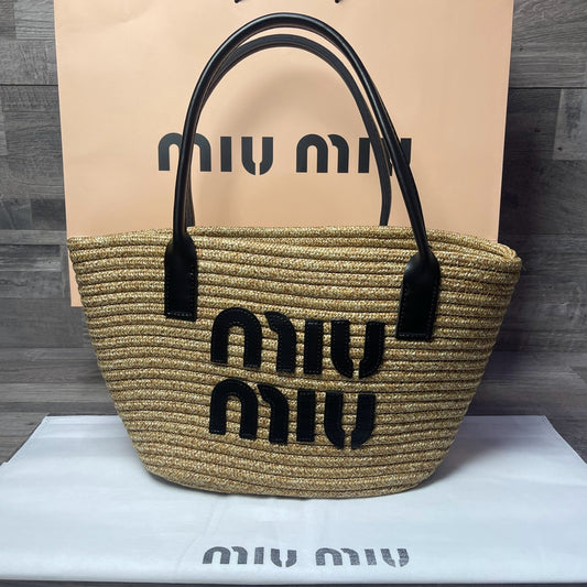 Miu Miu Woven Straw Black 2025